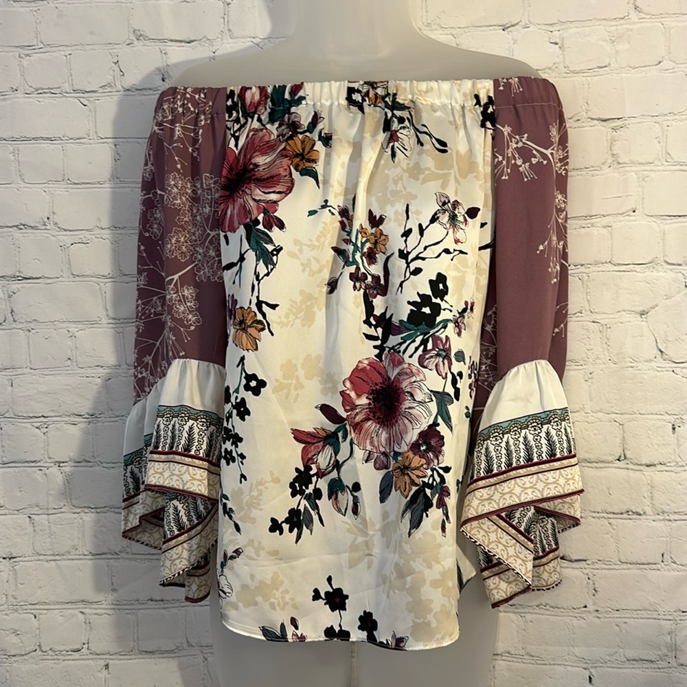 White House Black Market bell sleeve blouse NWT